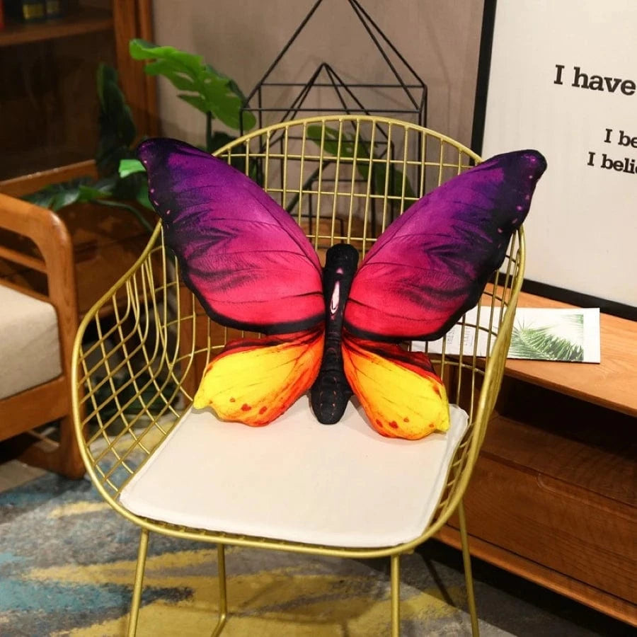 Colorful 3D Butterfly Pillow Decorative Animal Throw Pillows Print Accent Pillow Stuffed Cushion Bed Bedroom Couch Room Decor