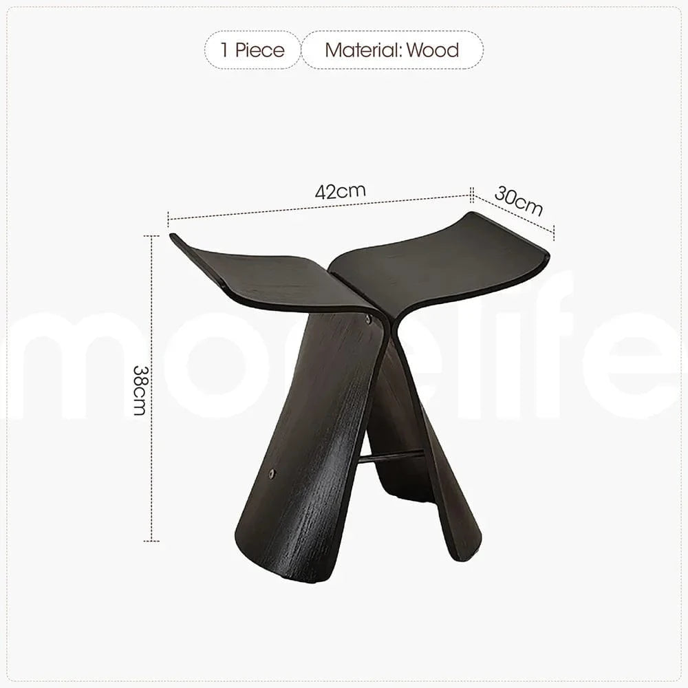 Dark wood butterfly stool
