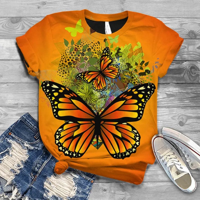 Orange butterfly t-shirt