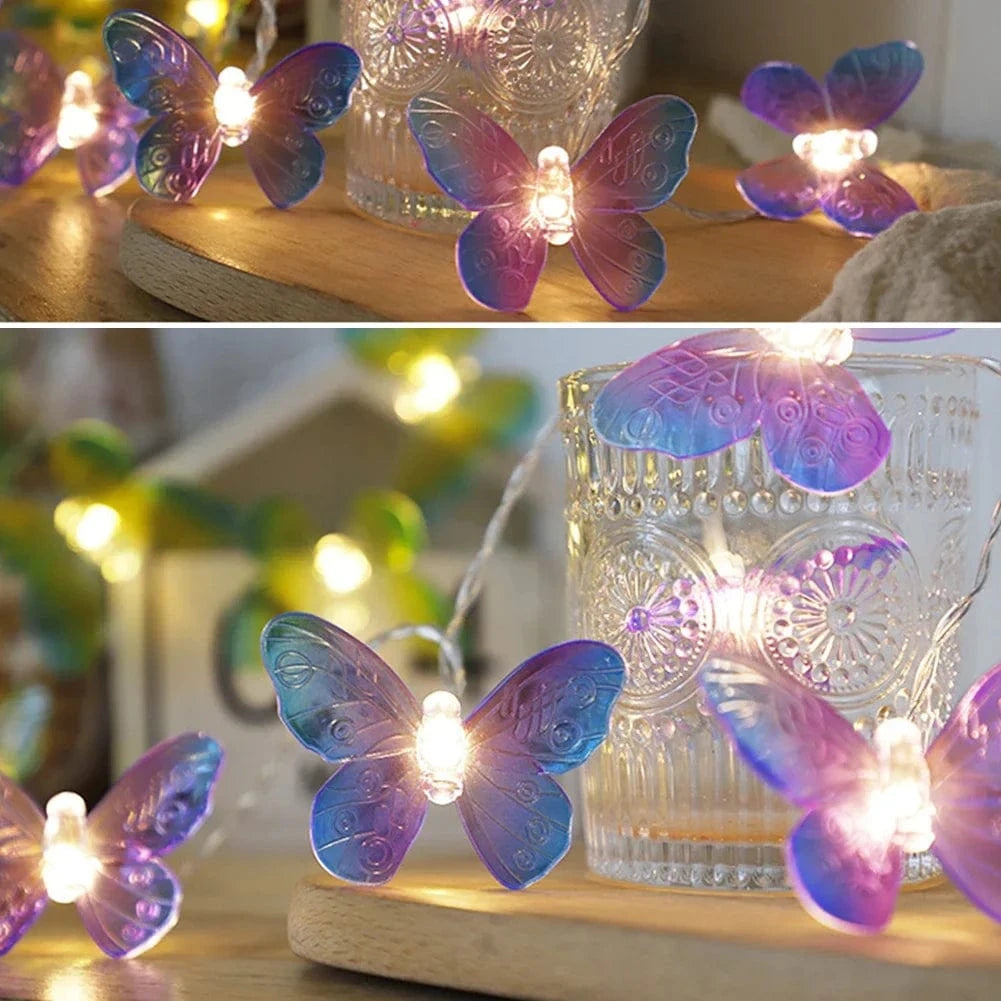 10/20 LEDs Butterfly Light String Led Fairy Light 1.5/3m Battery Holiday Garland For Christmas Wedding Festival Party Decoration
