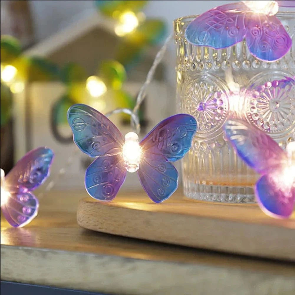 10/20 LEDs Butterfly Light String Led Fairy Light 1.5/3m Battery Holiday Garland For Christmas Wedding Festival Party Decoration