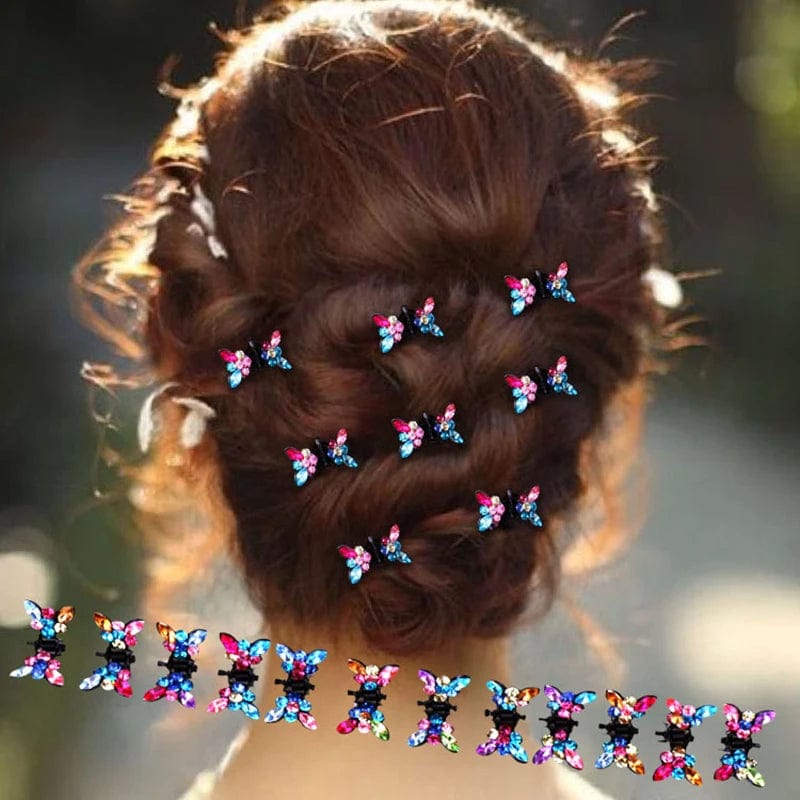 12 pieces of butterfly hairclips