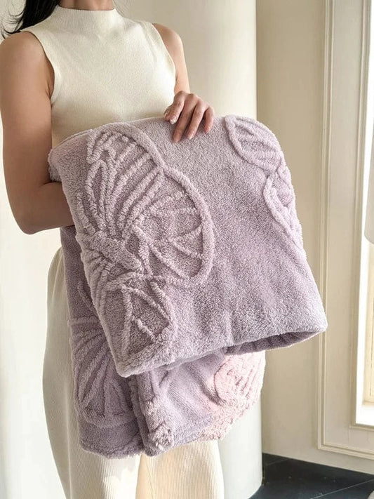 1pc Butterfly White Four Seasons Flannel Blanket with Exquisite 3D Butterfly Comfortable and Warm Suitable for Bed Sofa Camping