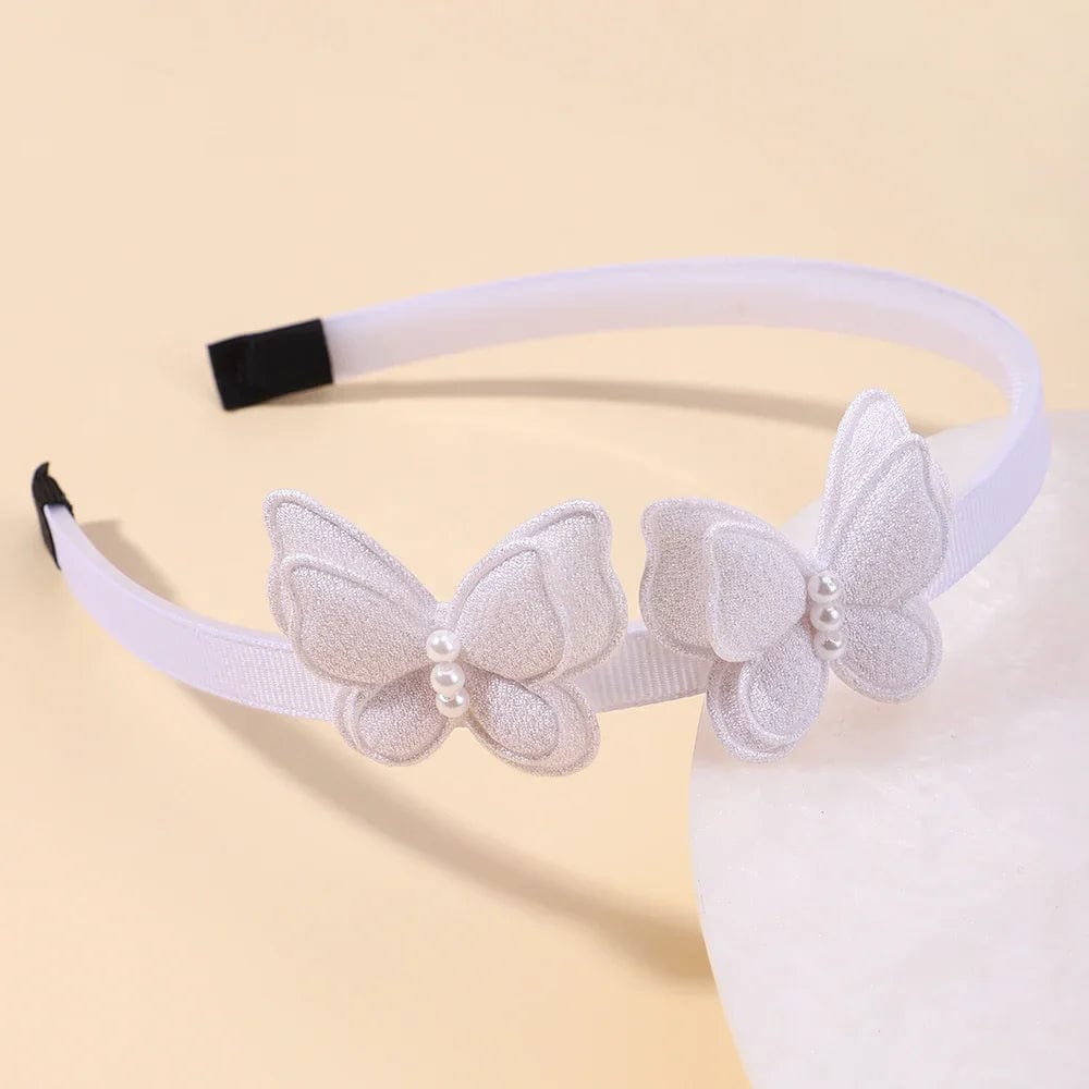 1PC Exquisite Butterfly Hairband Simulated Pearl Children's Hair Hoop Daily Hair Binding Lovely Girl Accessories Gift Wholesale