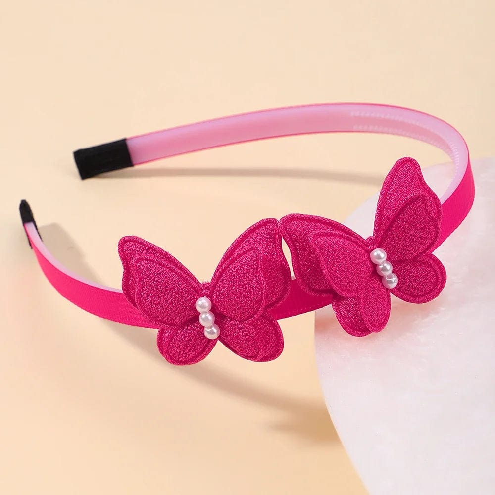 1PC Exquisite Butterfly Hairband Simulated Pearl Children's Hair Hoop Daily Hair Binding Lovely Girl Accessories Gift Wholesale