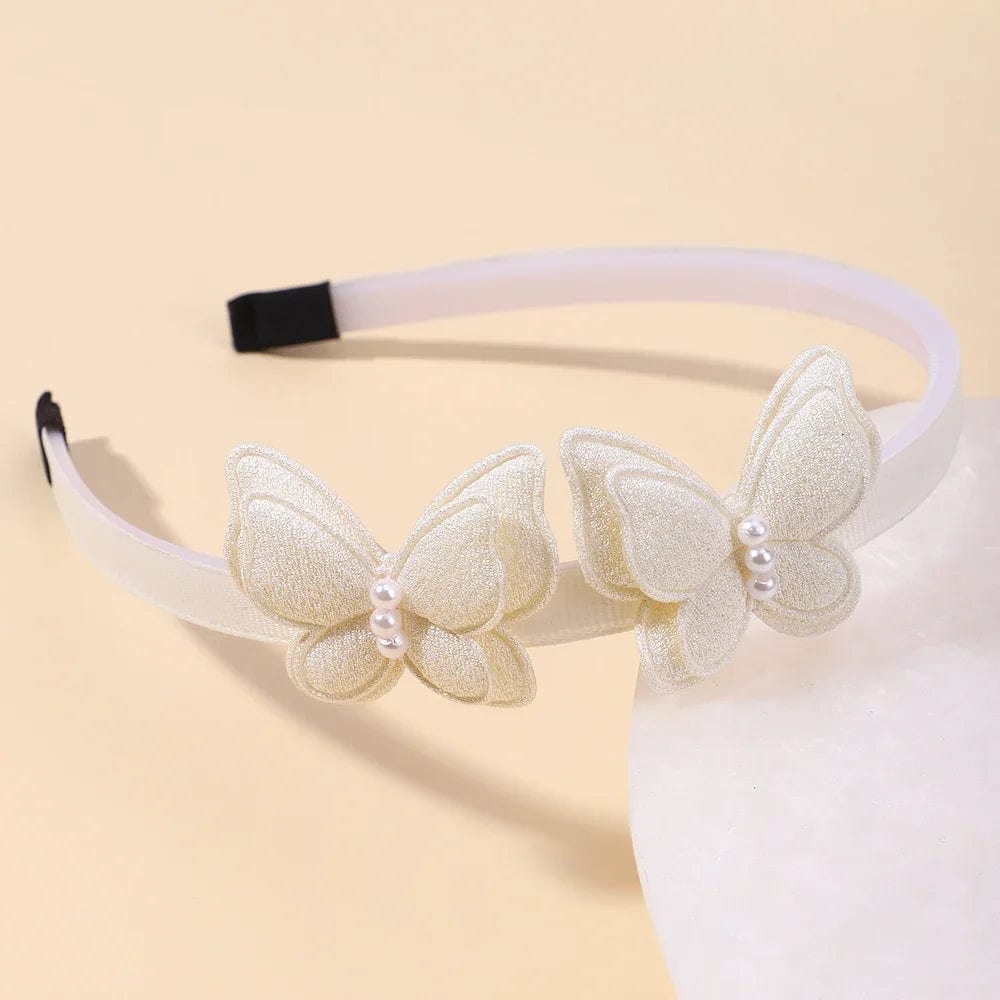 1PC Exquisite Butterfly Hairband Simulated Pearl Children's Hair Hoop Daily Hair Binding Lovely Girl Accessories Gift Wholesale