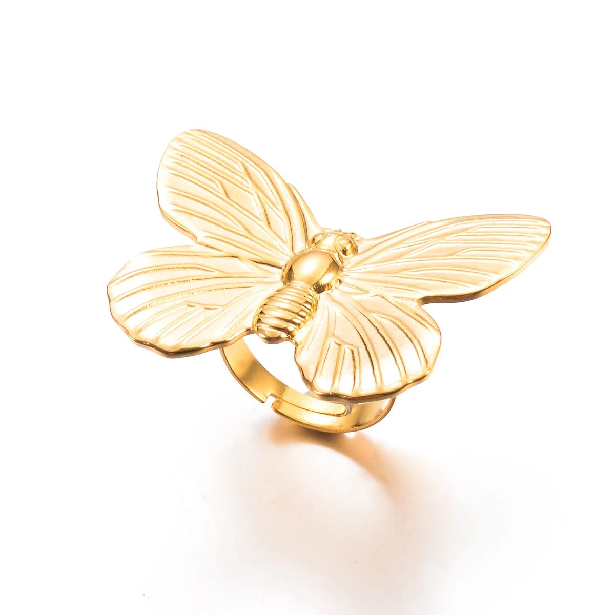 1PC Metal Butterfly Dragonfly Ring Stainless Steel for Women Opening Insect Gold Color Finger Rings Party Jewelry Gift