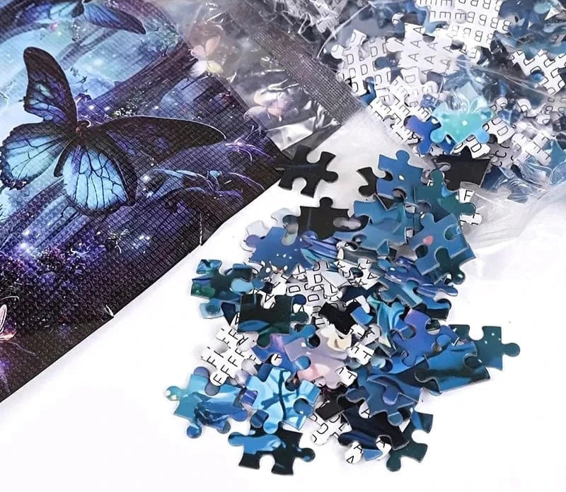 70x50cm butterfly puzzle blue night