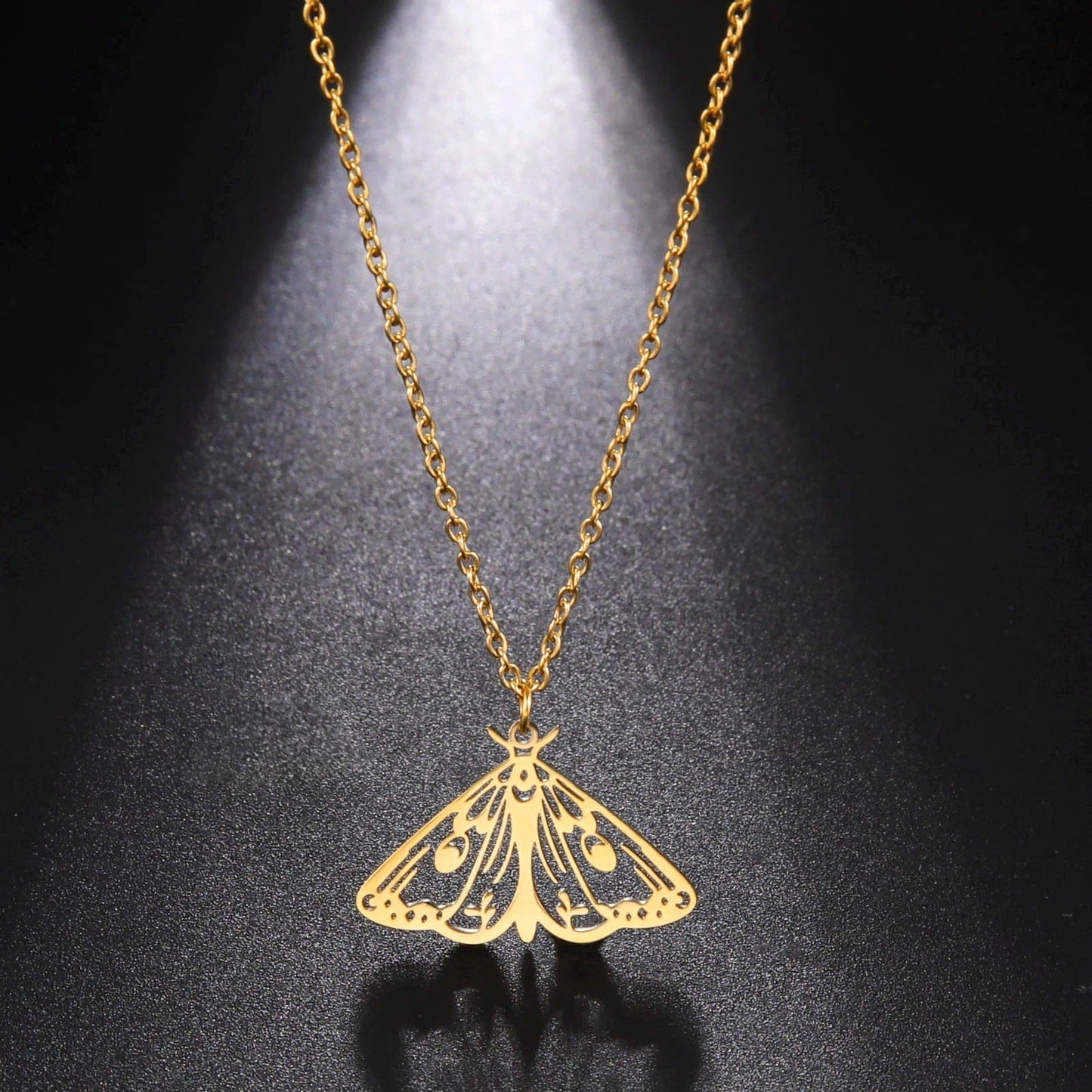 Aesthetic butterfly gold necklace