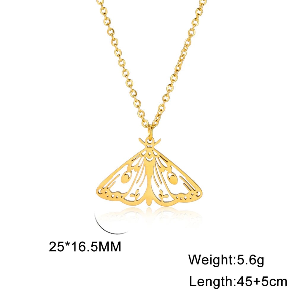 Aesthetic butterfly gold necklace