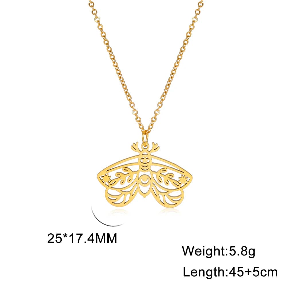 Aesthetic butterfly gold necklace