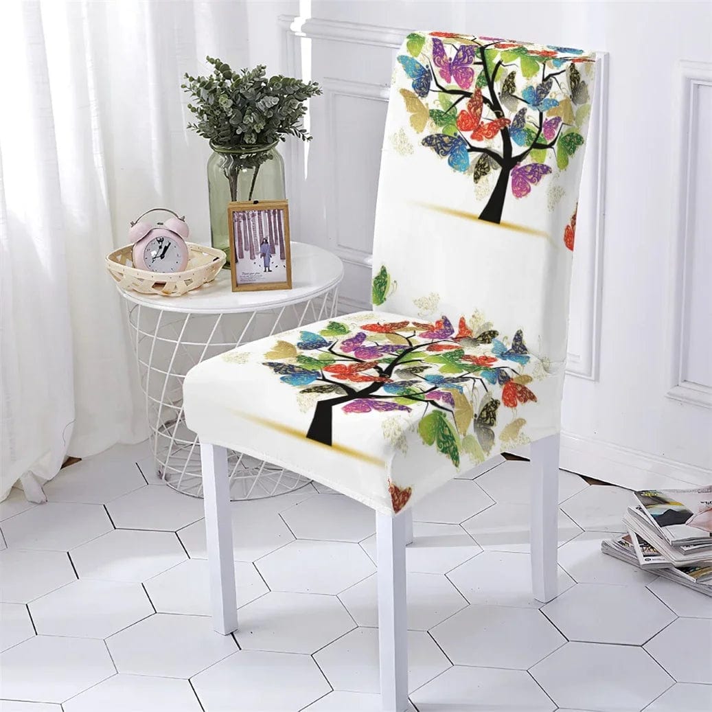Animal Style Chair Cover Elastic Chairs Covers For Dining Chiars Covers Cartoon Butterfly Pattern Cover Of Chair Home Stuhlbezug