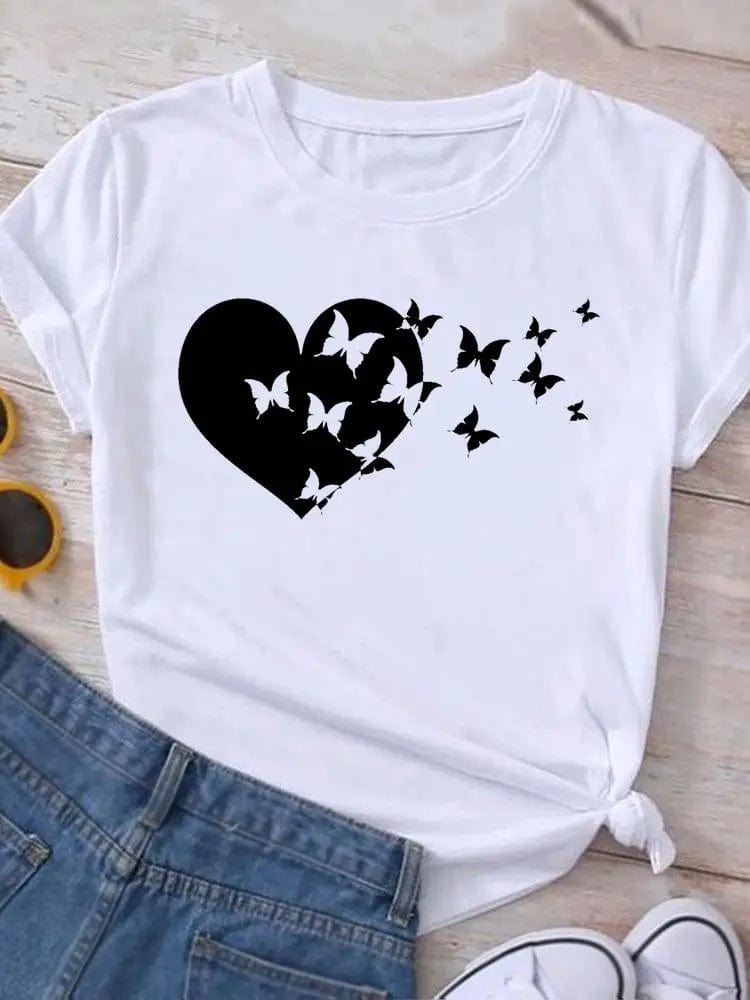 Big heart butterfly shirt