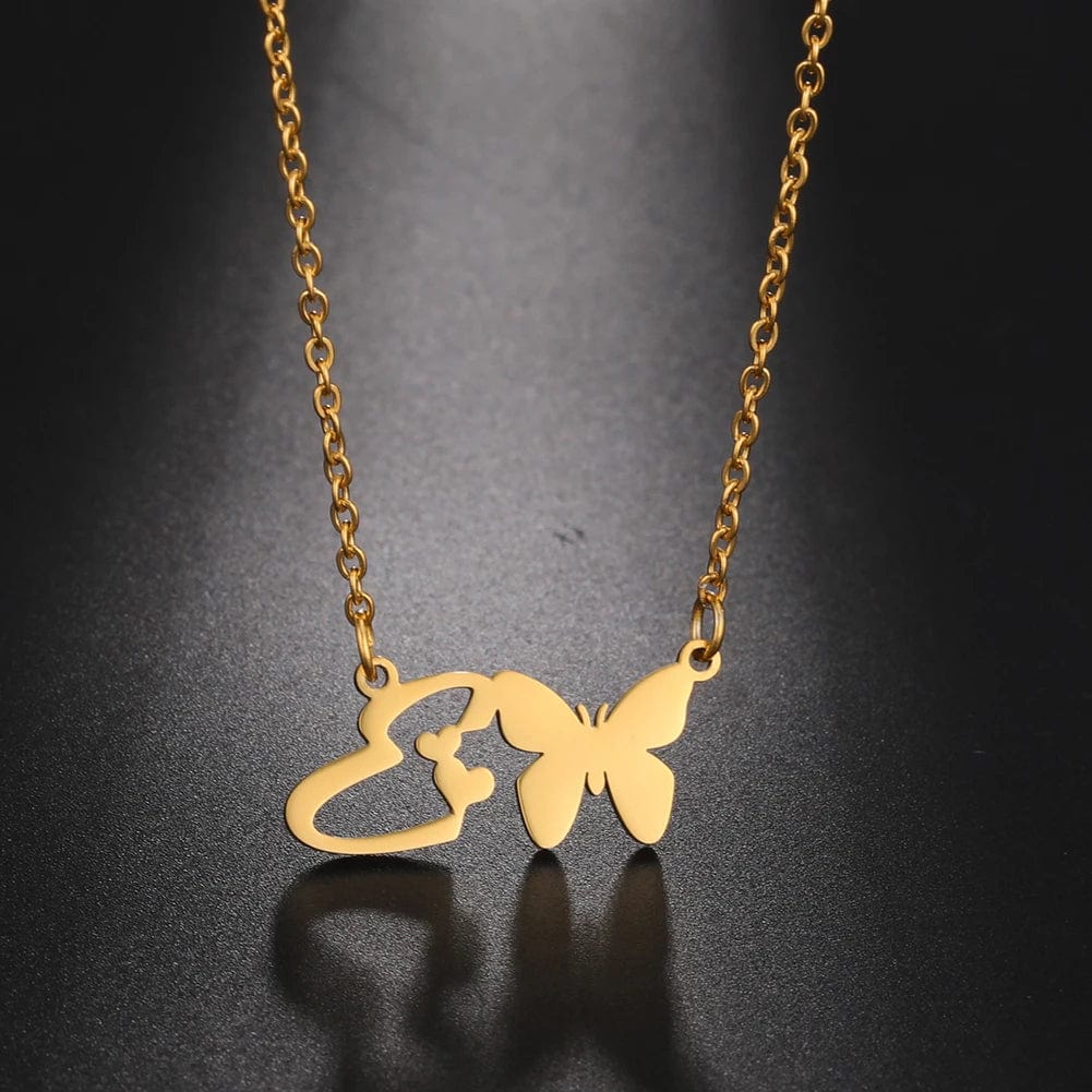 Butterfly alphabet necklace A-Z Initial letter name