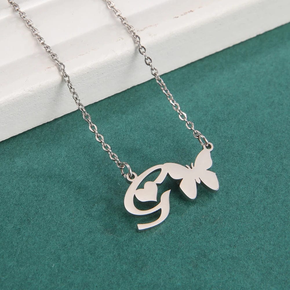 Butterfly alphabet necklace A-Z Initial letter name