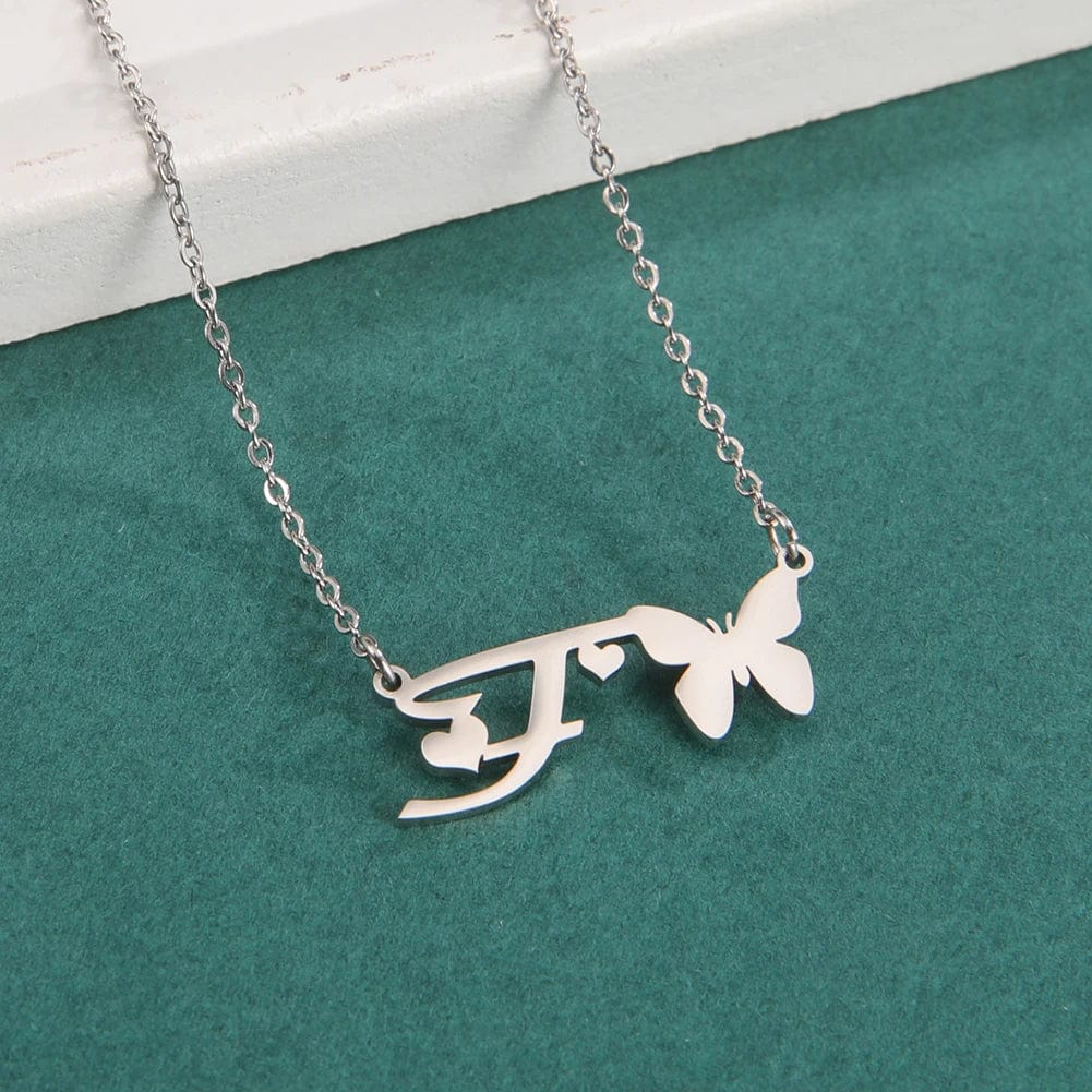 Butterfly alphabet necklace A-Z Initial letter name