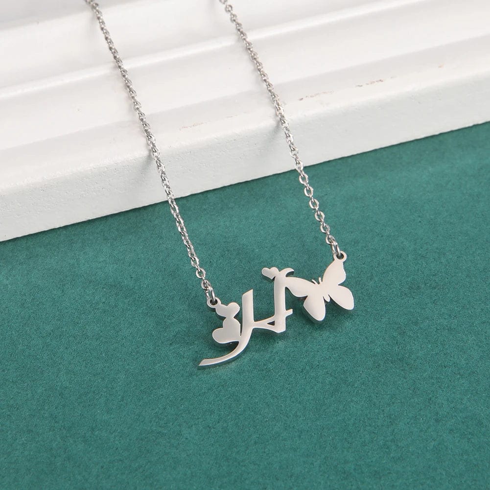 Butterfly alphabet necklace A-Z Initial letter name