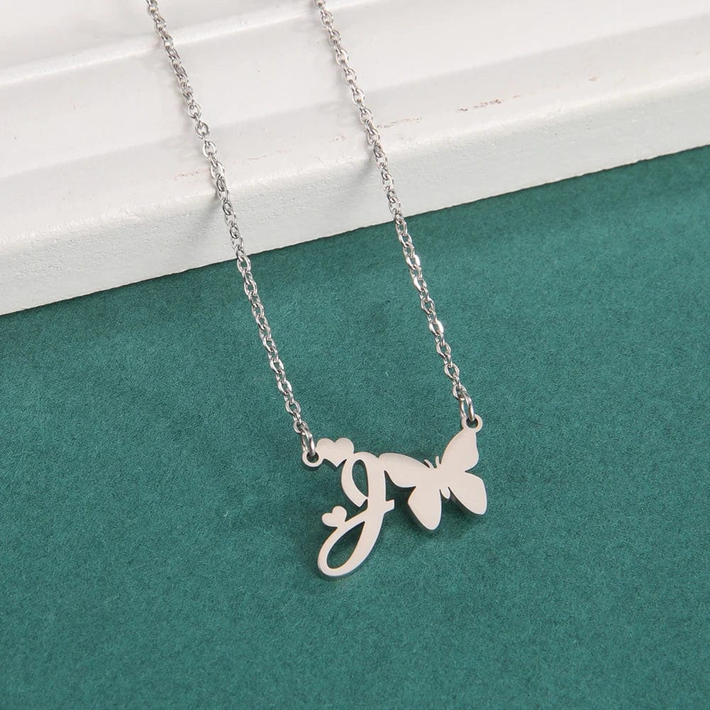 Butterfly alphabet necklace A-Z Initial letter name