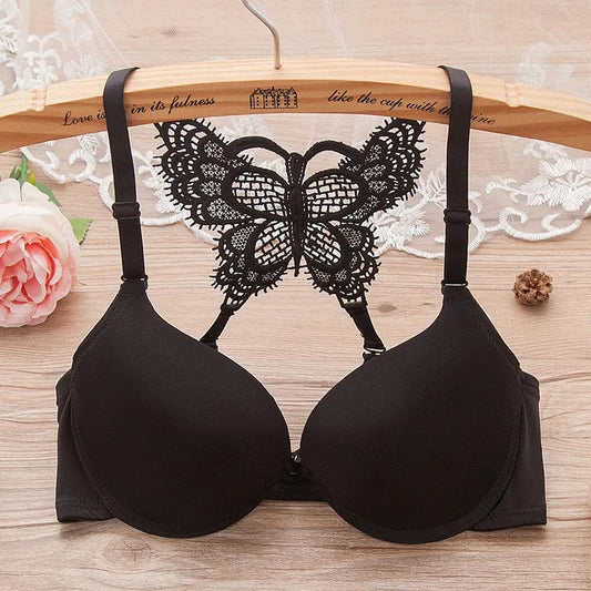 Butterfly black bra