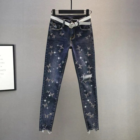 Butterfly fashion denim jean