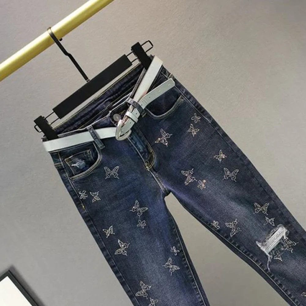 Butterfly fashion denim jean