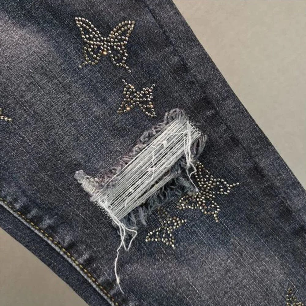 Butterfly fashion denim jean