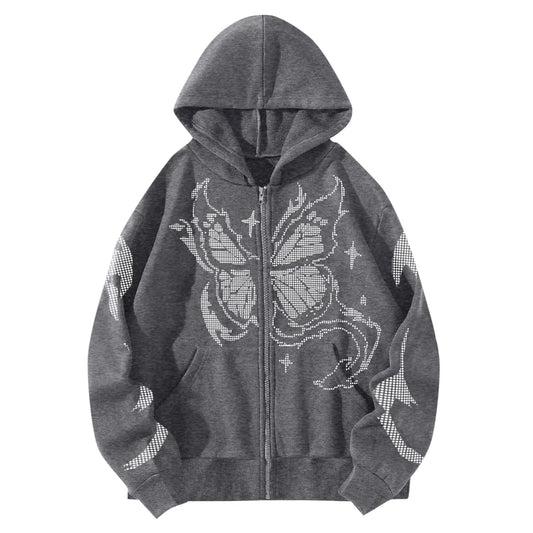 Butterfly Hoodie With Zipper