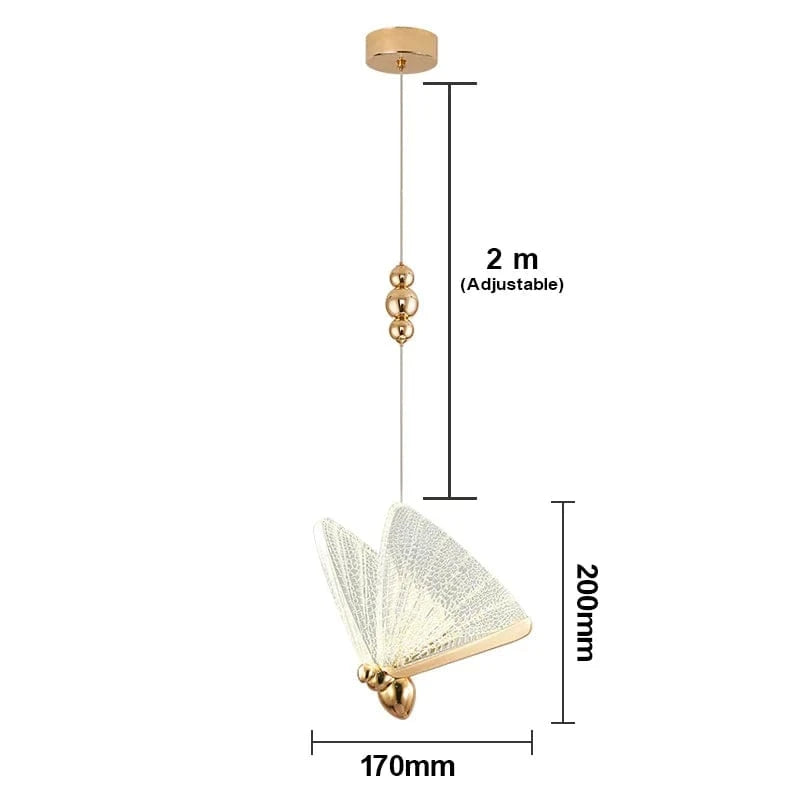Butterfly Led Pendant Lights Nordic Hanging Lamp Indoor Lighting For Bedside Living Dining Room Kitchen pendente iluminação