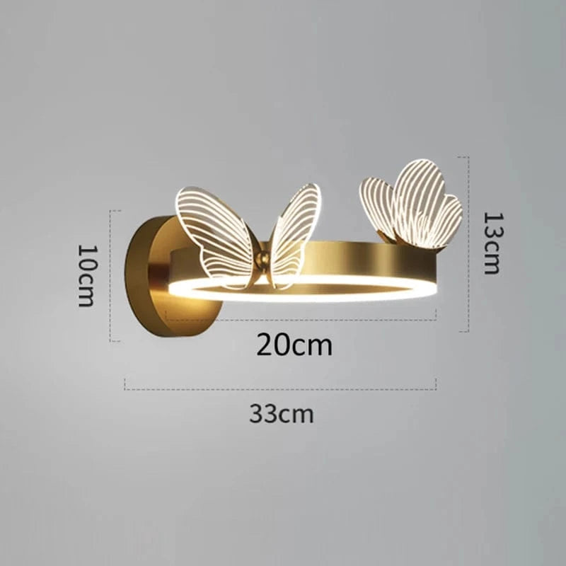 Butterfly LED Wall Lamp Indoor Lighting For Home Living Room Decoration Bedroom LED Night Lights Bedside Lamps