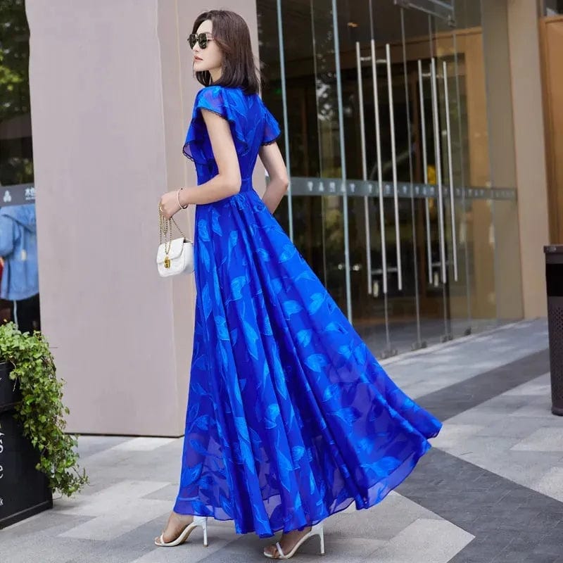 Butterfly long dress - Beautiful blue color