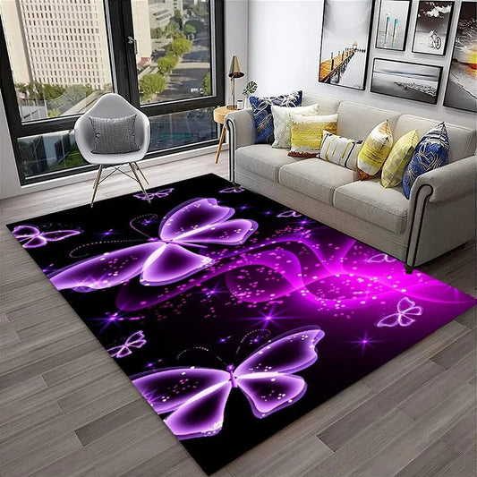 Butterfly purple rug for home