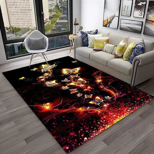 Butterfly rug hot color