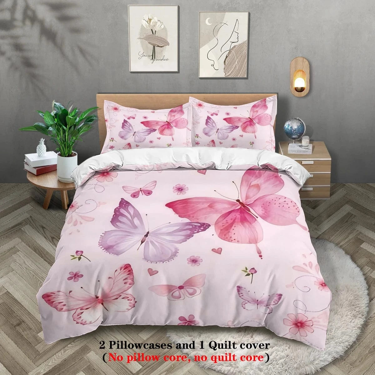 Butterfly set comforter and pillow