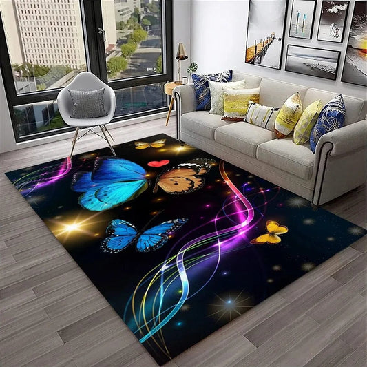 Butterfly space rug for home decor