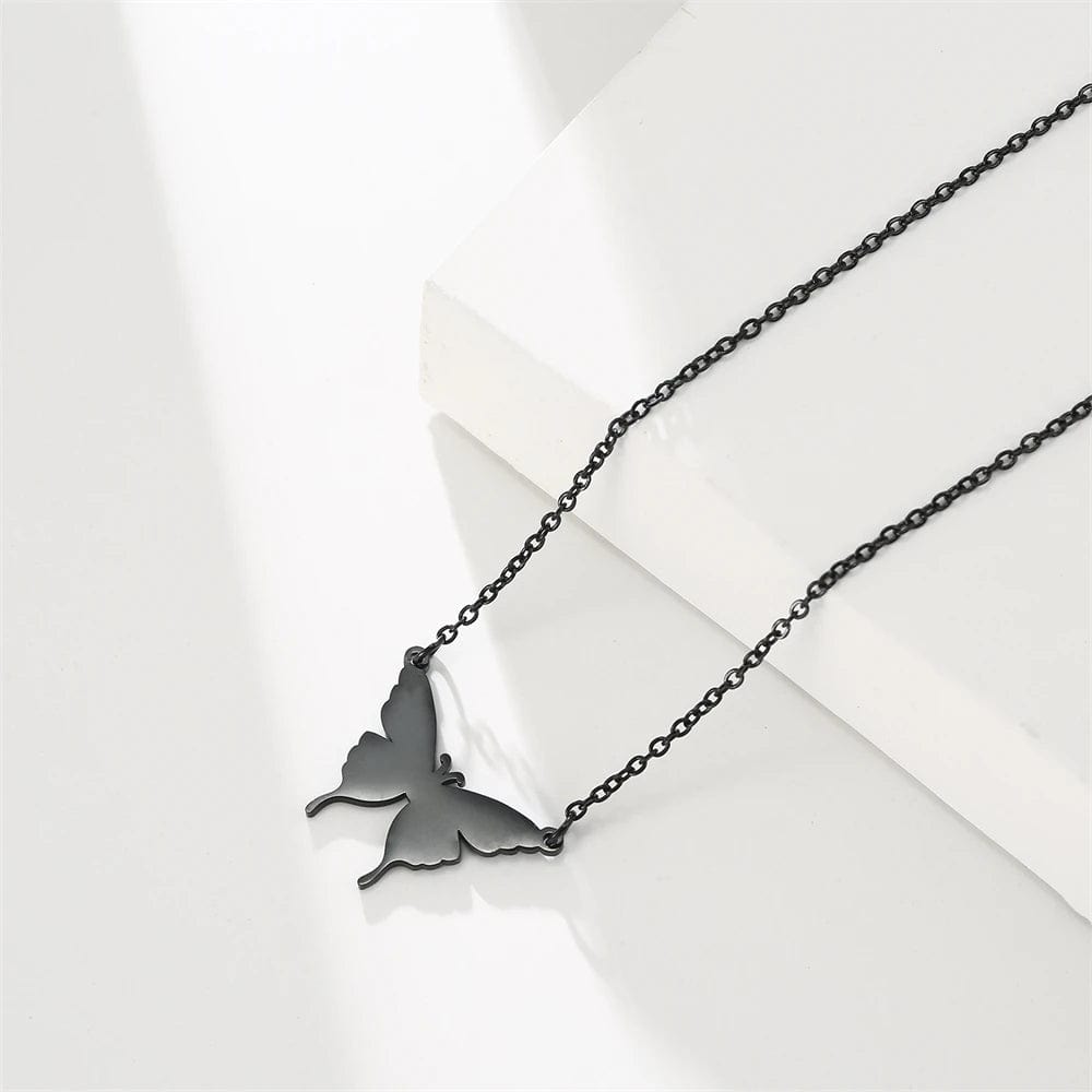 Cazador Women's Butterfly Pendant Necklace Stainless Steel Gold Color Neck Chains 2023 Fashion Animal Korean Jewelry Wholesale