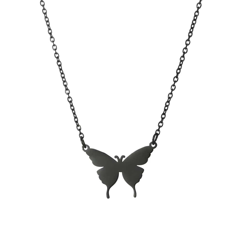 Cazador Women's Butterfly Pendant Necklace Stainless Steel Gold Color Neck Chains 2023 Fashion Animal Korean Jewelry Wholesale