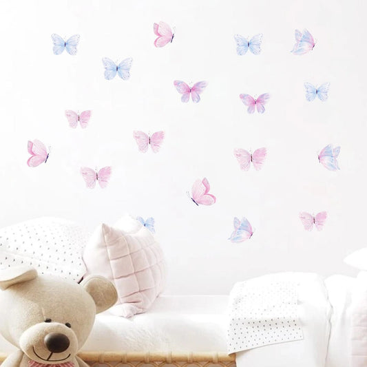 Colorful Butterflies Wall Stickers for Kids Room on Wall Decoration Children Girls Room Wall Decals Bedroom Decor for House