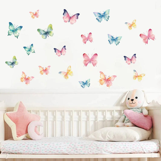 Colorful butterfly wall art stickers