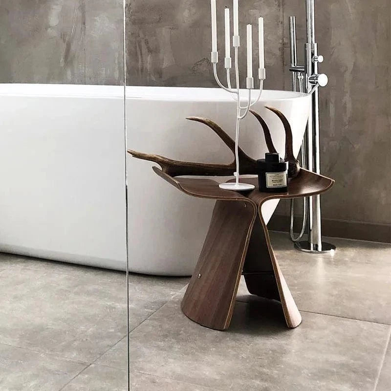 Dark wood butterfly stool