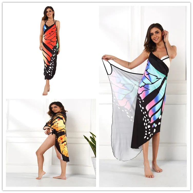 Enveloping butterfly dress for summer