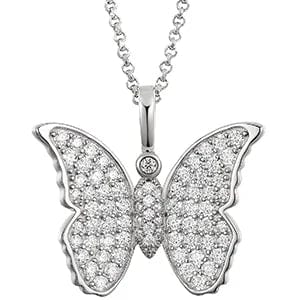 Fashion Cute Butterfly Pendant Necklace For Women 925 Sterling Silver Moissanite Diamond Necklace Jewelry Wholesale Dropshipping