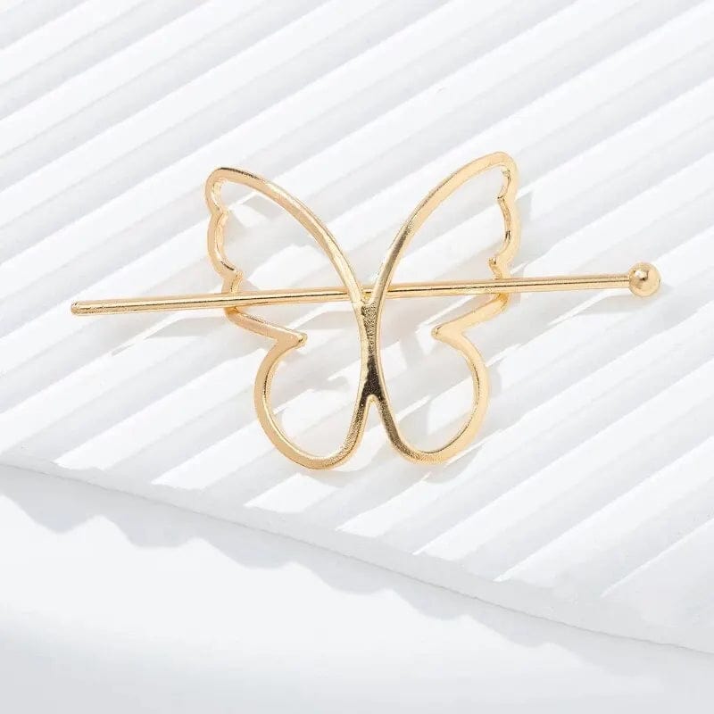 Gold butterfly hairpin