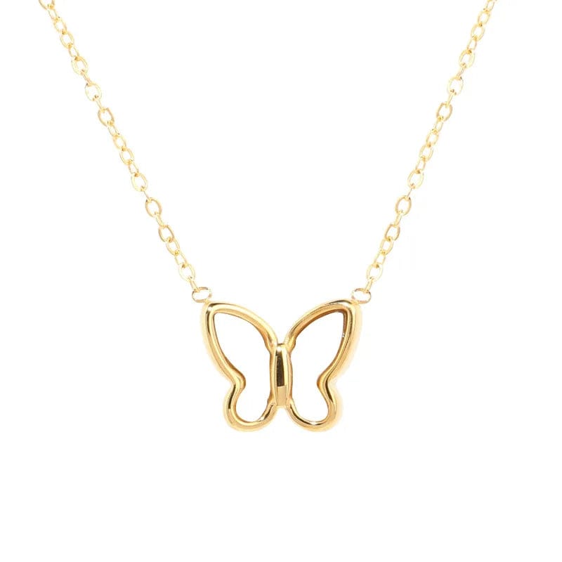 Korean Version Acrylic Butterfly Pendant Necklace For Women Gold Color Butterfly Necklace Simple Elegant Jewelry Wholesale