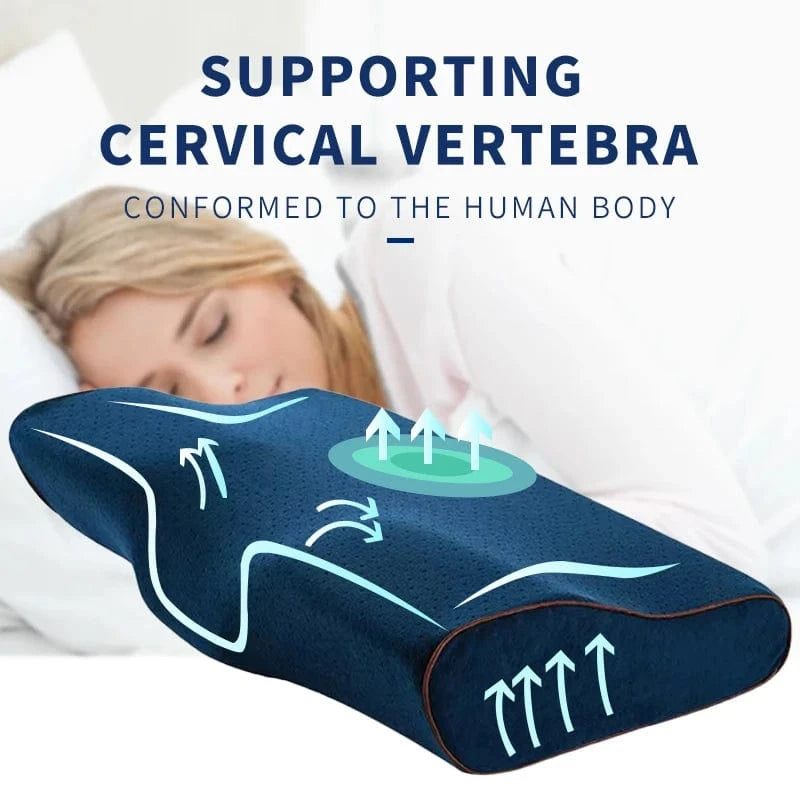 Memory Foam Pillow 60*35cm Butterfly Shape  Slow Rebound Orthopedic Sleeping Pillow Orthopedic Pillows to Sleep Cervical Neck Ho