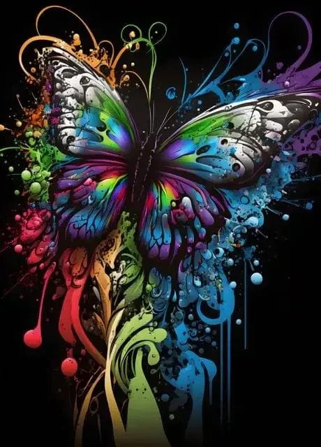 Nordic Colorful Beautiful Butterfly Poster Aesthetic Canvas Painting Wall Art Kitchen Gallery Room Home Decor No Frame