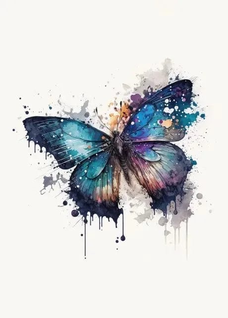Nordic Colorful Beautiful Butterfly Poster Aesthetic Canvas Painting Wall Art Kitchen Gallery Room Home Decor No Frame
