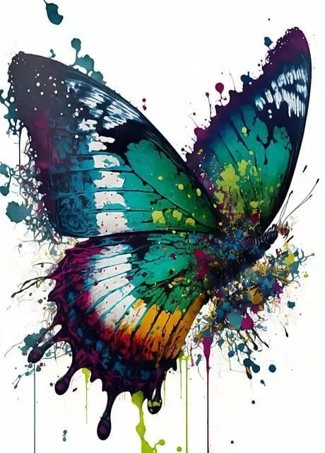 Nordic Colorful Beautiful Butterfly Poster Aesthetic Canvas Painting Wall Art Kitchen Gallery Room Home Decor No Frame