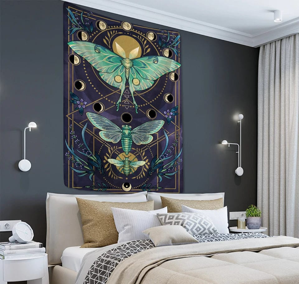 Psychedelic Butterfly Tarot Tapestry Wall Hanging Witchcraft Bohemian Hippie Tapiz Dormitory Home Decor