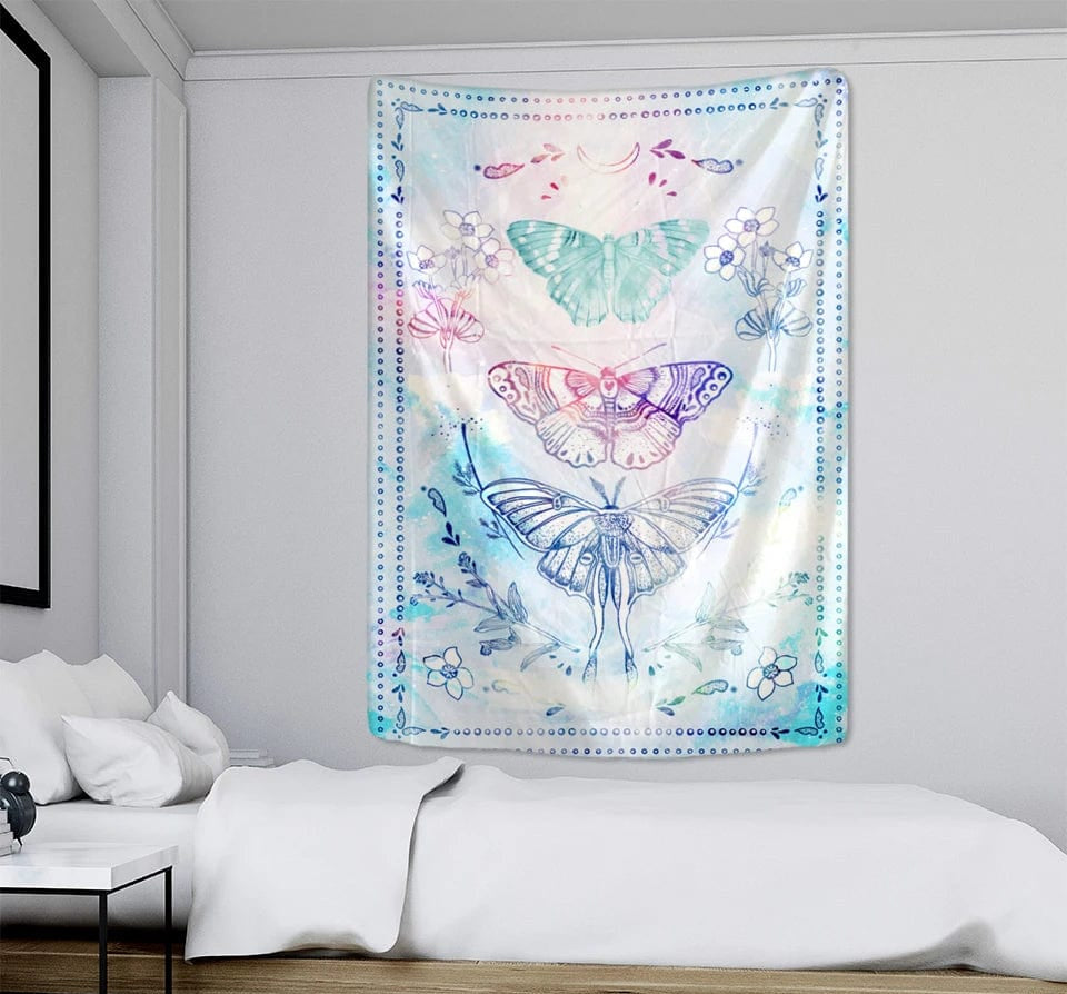 Psychedelic Butterfly Tarot Tapestry Wall Hanging Witchcraft Bohemian Hippie Tapiz Dormitory Home Decor
