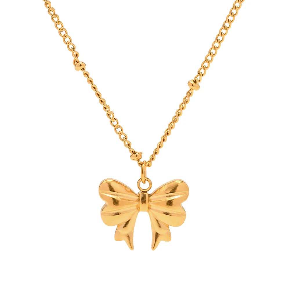 Ruban in gold butterfly necklace